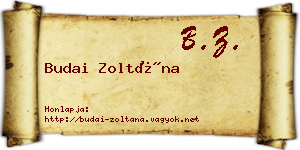 Budai Zoltána névjegykártya